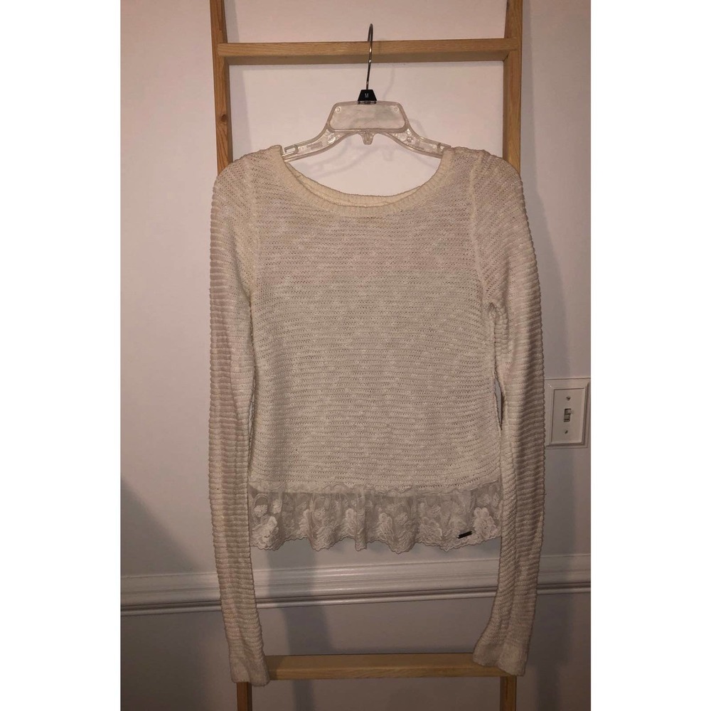 Long Sleeve Off White Hollister Sweater